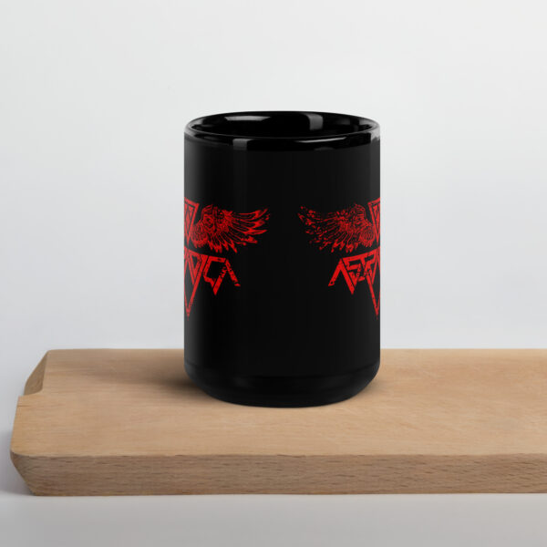 Astradica Black Glossy Mug Red Logo Icon Wings